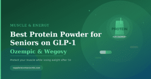 Active senior with protein shake